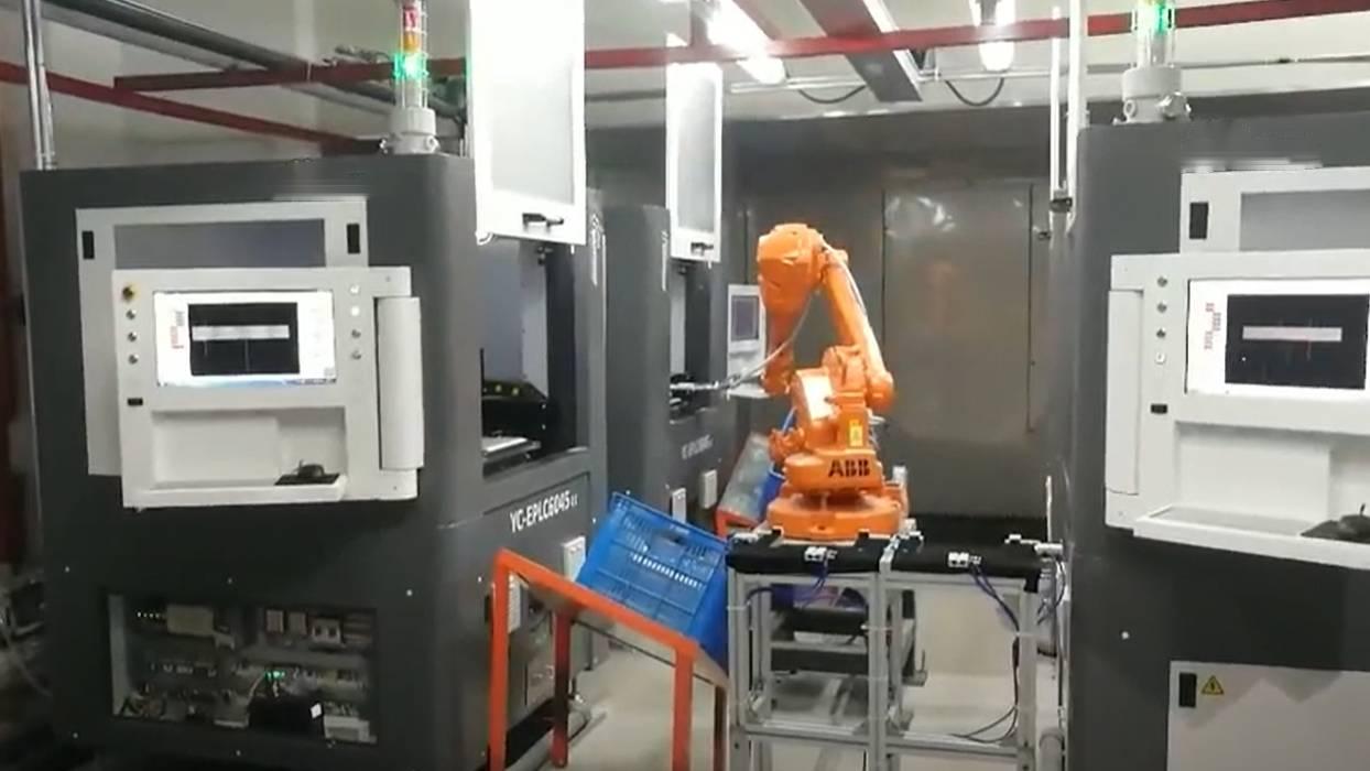 ABB robots work with precision laser cutting machines