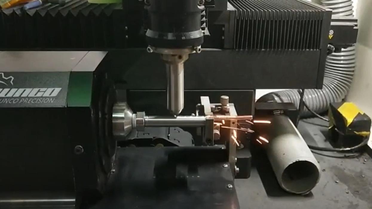 Stainless steel tube opening laser cutting